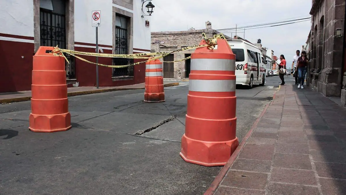 hundimiento en centro de Morelia 2